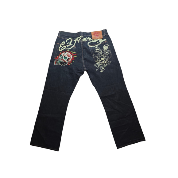 Vintage Y2K Men's Ed Hardy Blue Jeans Size 38 - Picture 6 of 7
